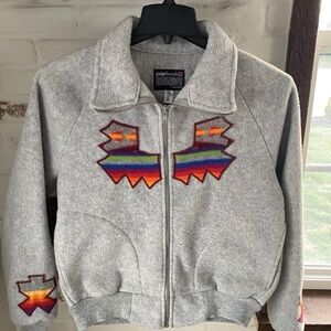 Vintage Malden Polar Fleece Full Zip Fleece Jacket USA Made Size SM Aztec Print
